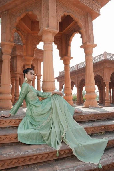 Trendy Vichitra Silk Suit Set with Dupatta