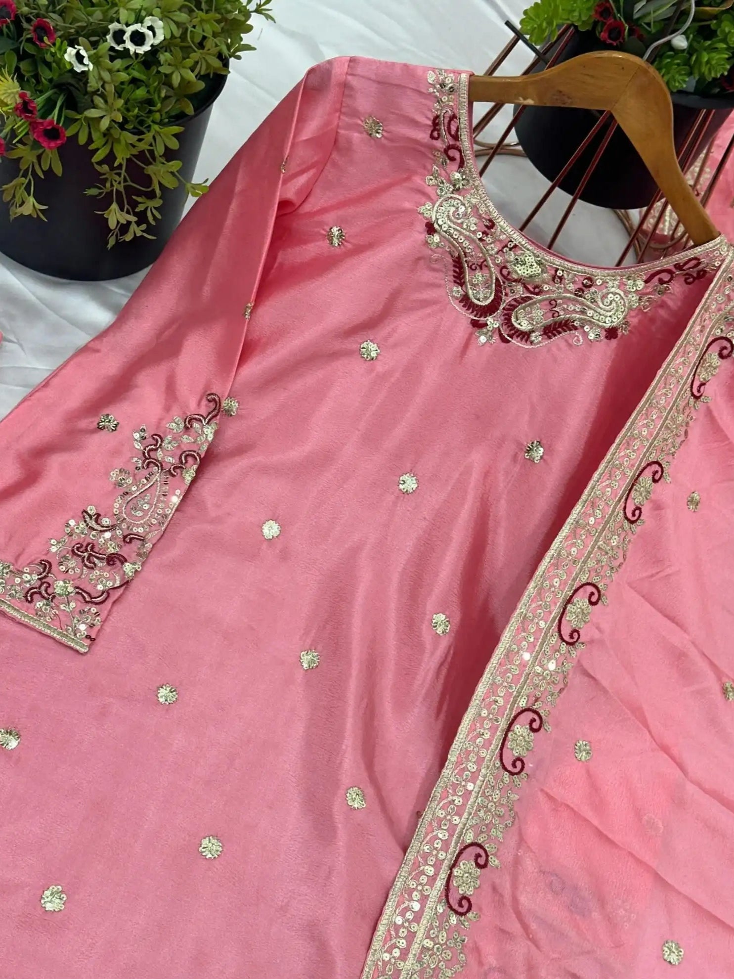 Gorgeous Pure Chinnon Silk Sharara – Perfect for Festive Occasions